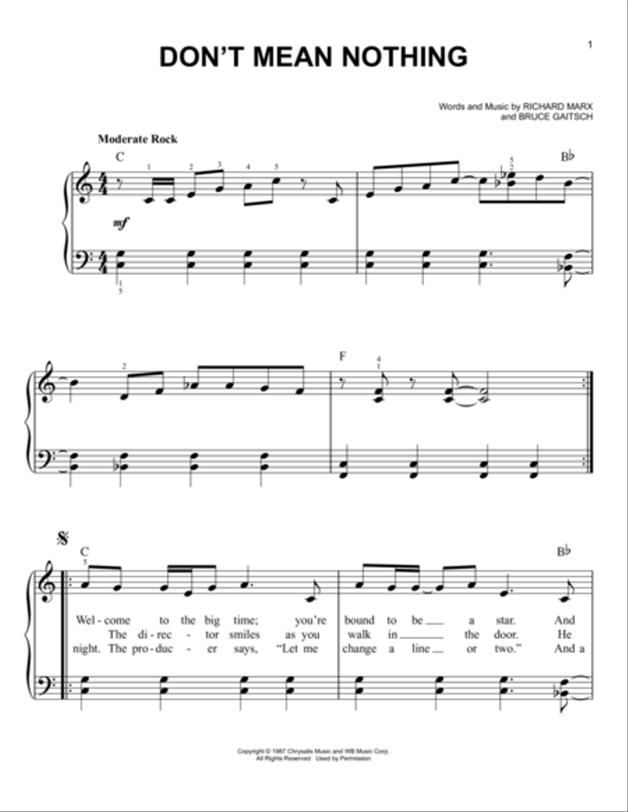 Don't Mean Nothing Voice scores gallery preview page 1
