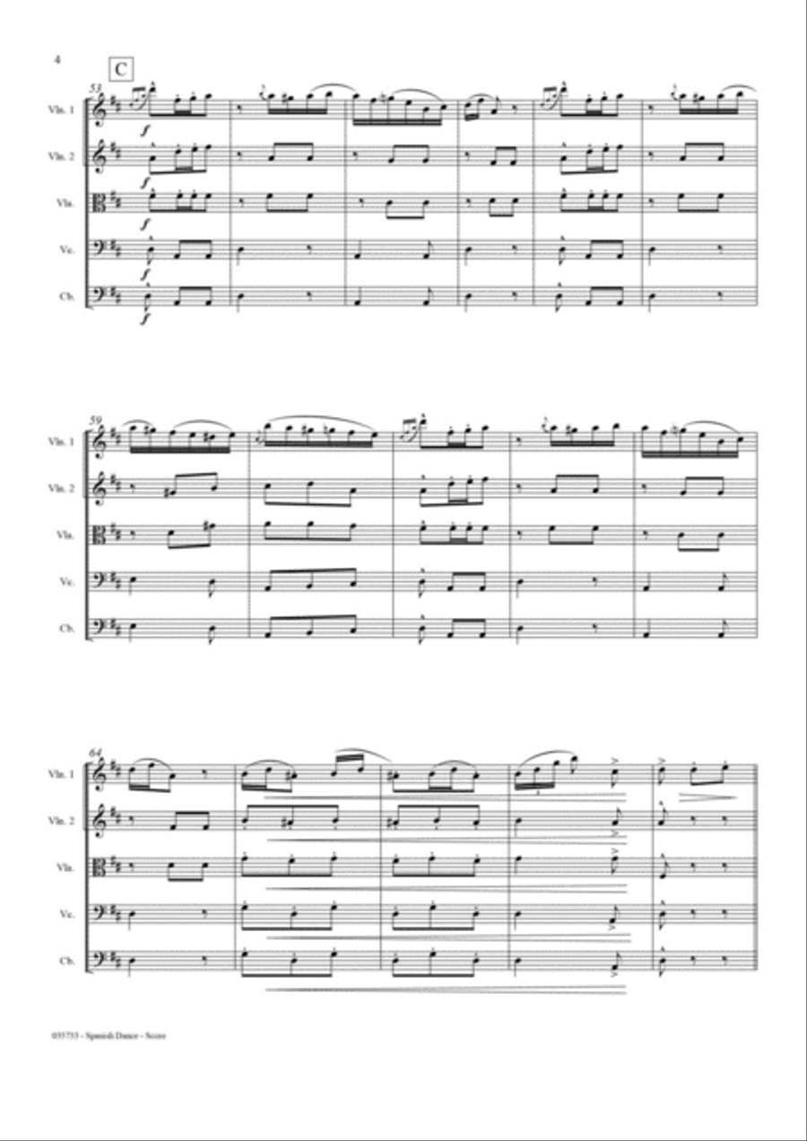 SPANISH DANCE OP 12, NO1 – STRING QUARTET String Quartet scores gallery preview page 5