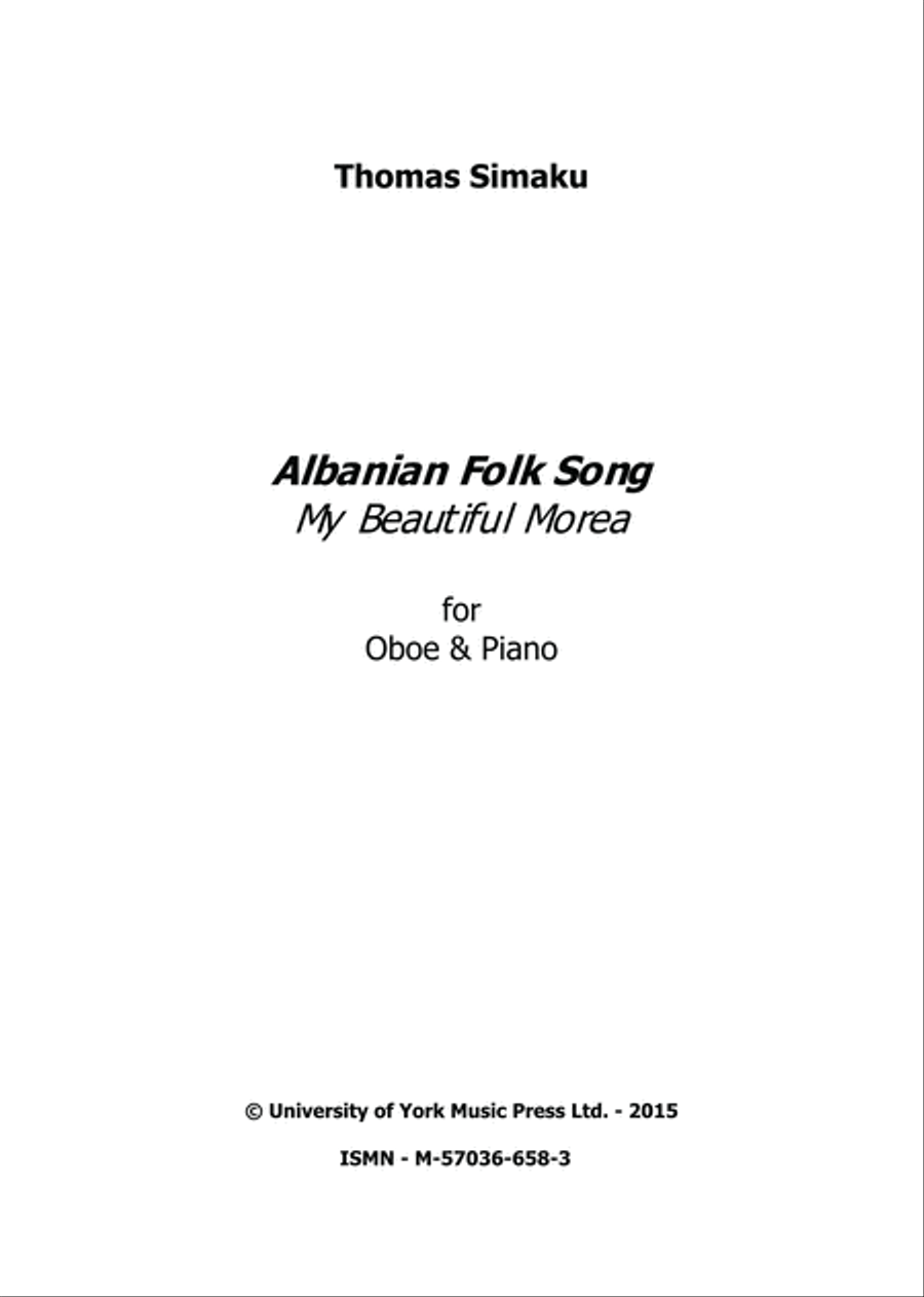 Albanian Folk Song My Beautiful Morea Oboe Solo scores gallery preview page 1