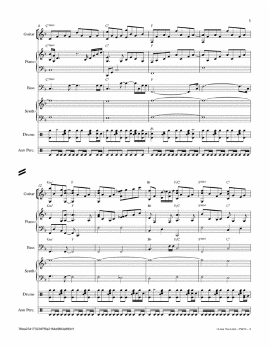 I Love You Lord I Love You Lord Small Ensemble scores gallery preview page 3