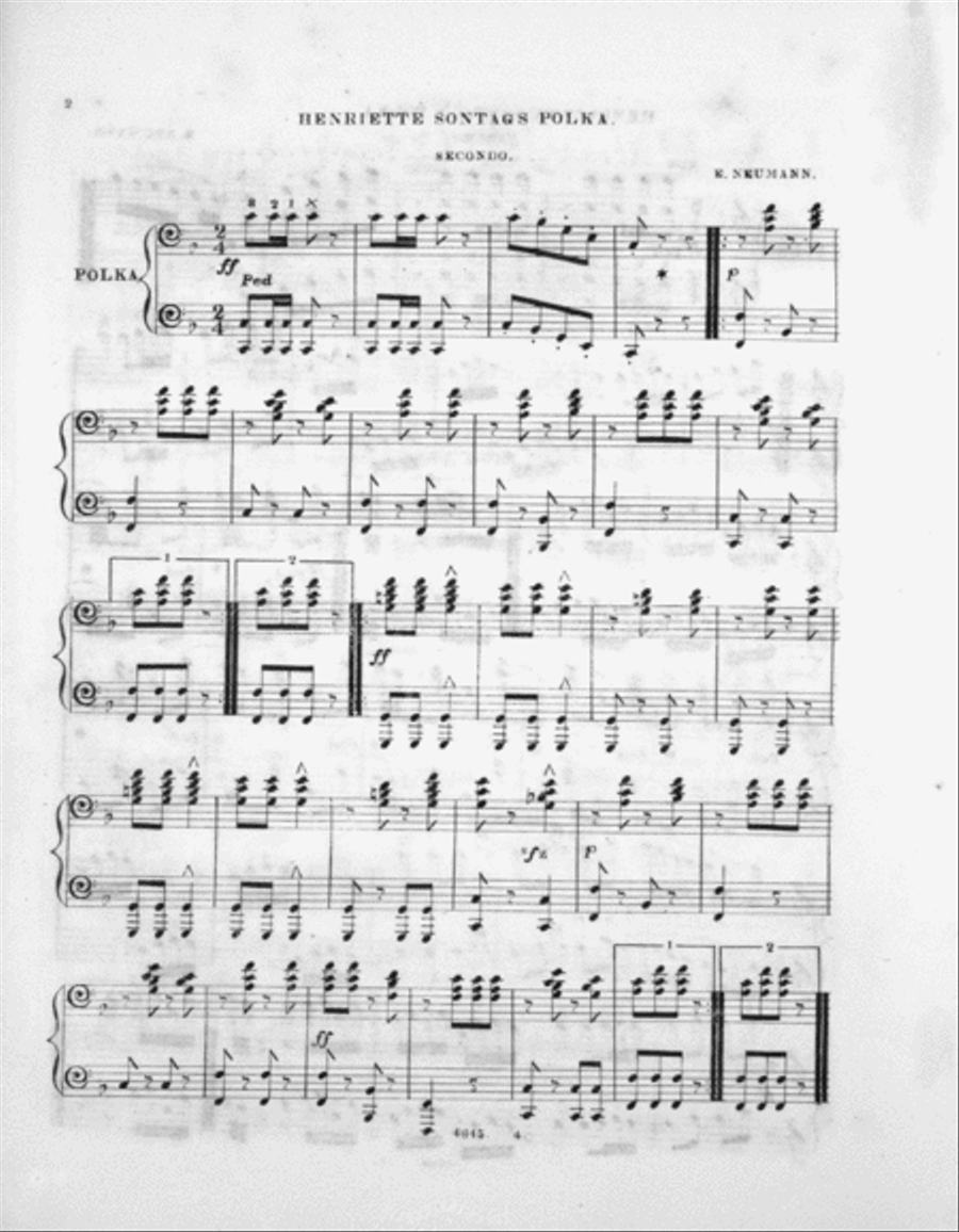 Sontag Polka Piano Duet scores gallery preview page 2