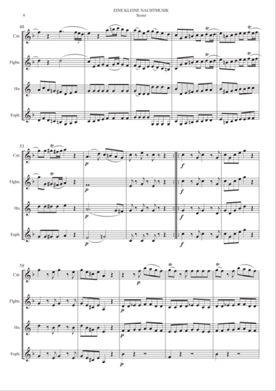 Eine Kleine Nacht Musik 1st Movement Allegro for Brass Band Quartet image number null