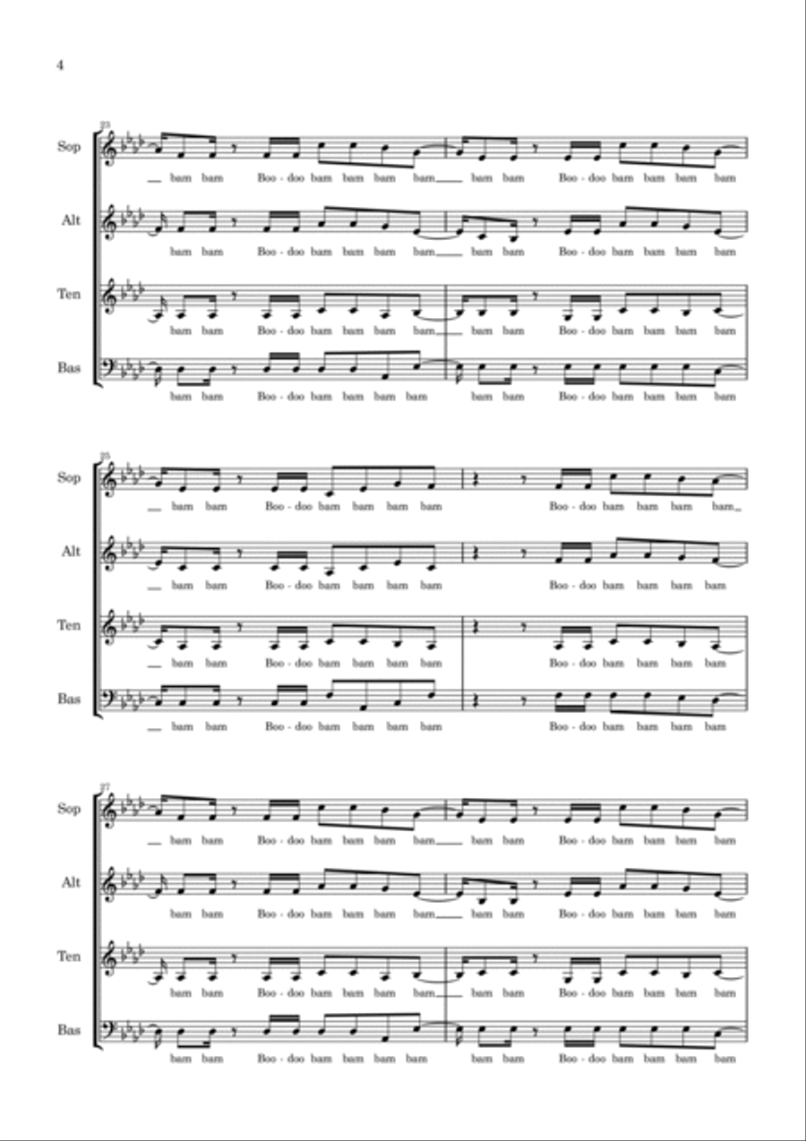 Bam Bam Bam Bam 4-Part scores gallery preview page 4
