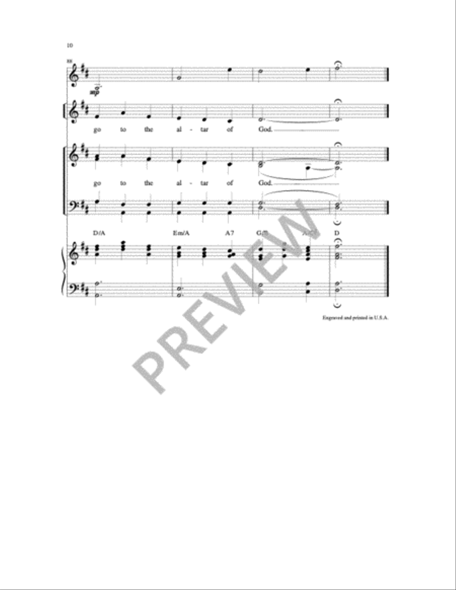 Let Us Go to the Altar of God 4-Part scores gallery preview page 10