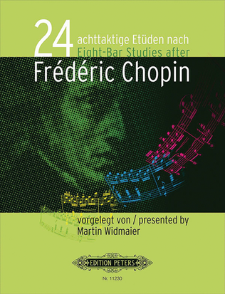 Book cover for 24 Eight-bar Etudes after Frédéric Chopin for Piano