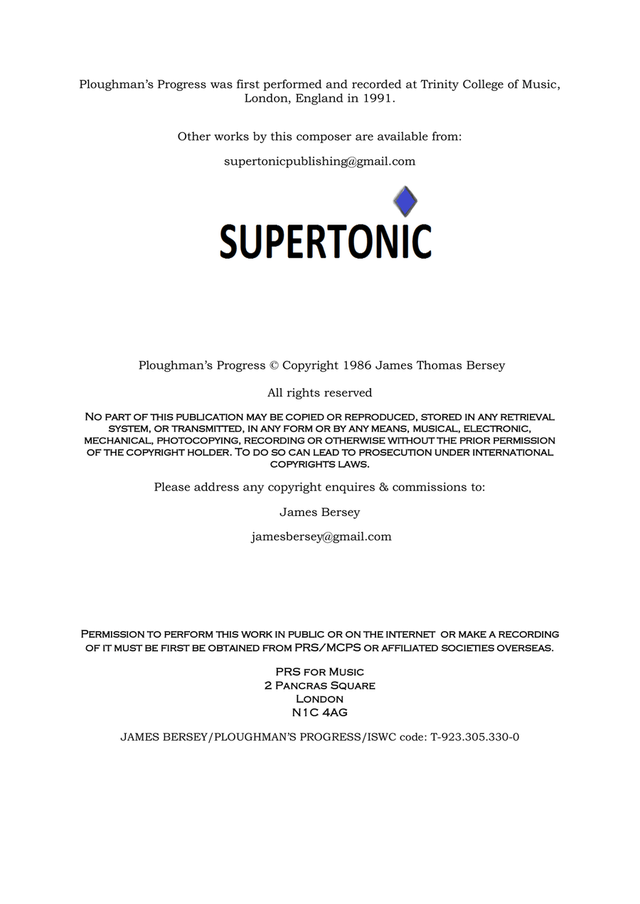 Ploughman's Progress for four guitars Guitar Ensemble scores gallery preview page 2