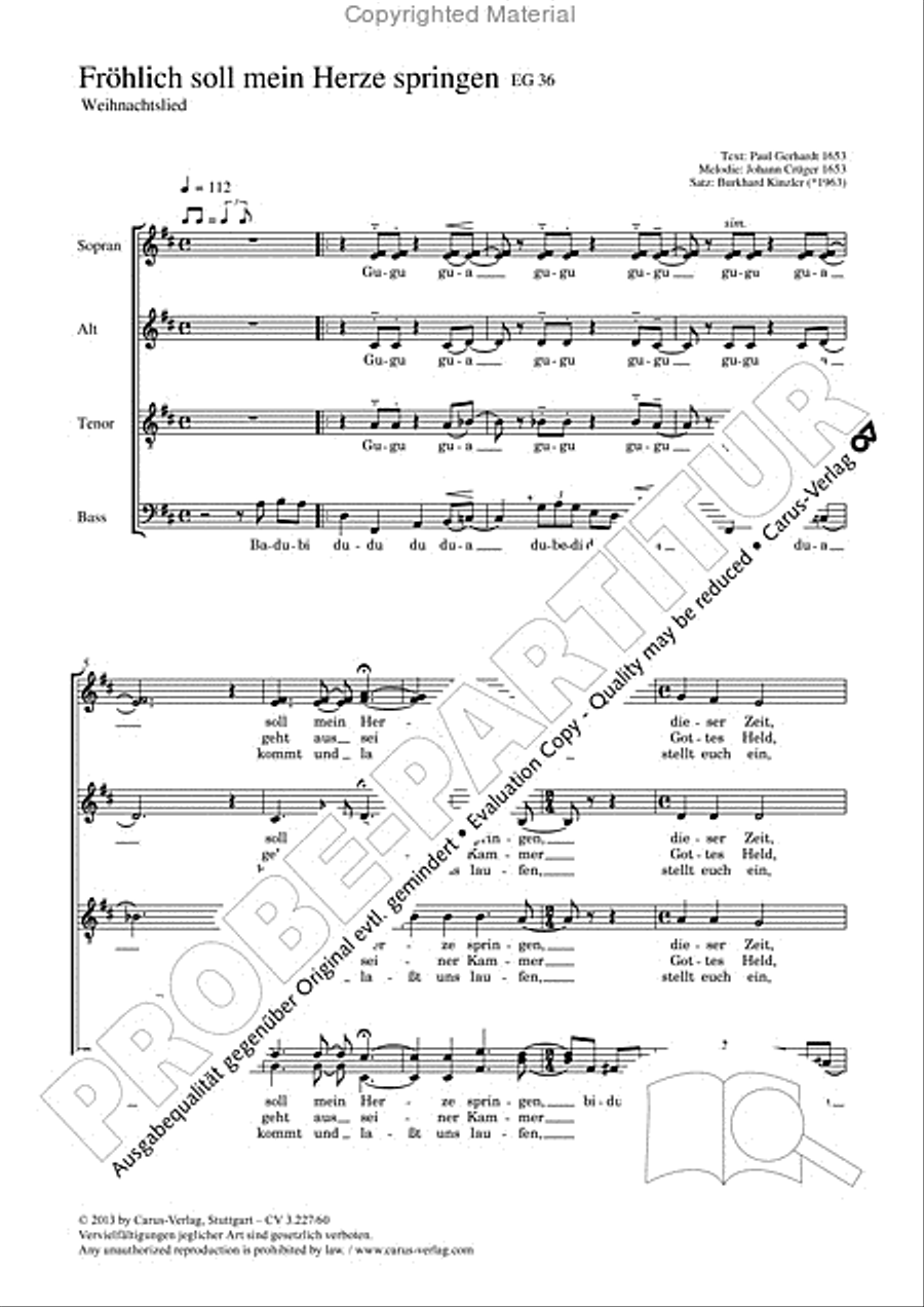 Frohlich soll mein Herze springen SSATBB scores gallery preview page 2