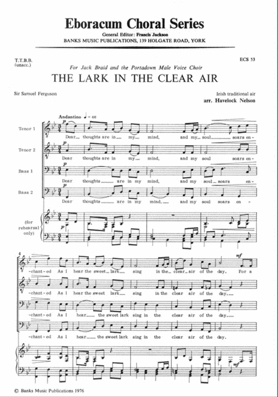 The Lark In The Clear Air TTBB scores gallery preview page 1