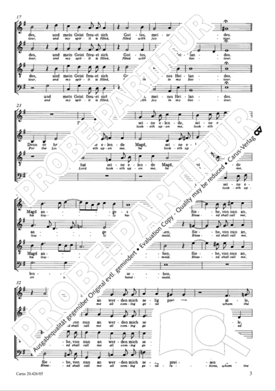 Magnificat (Meine Seele erhebt den Herrn); Ehre sei dem Vater Choir scores gallery preview page 4