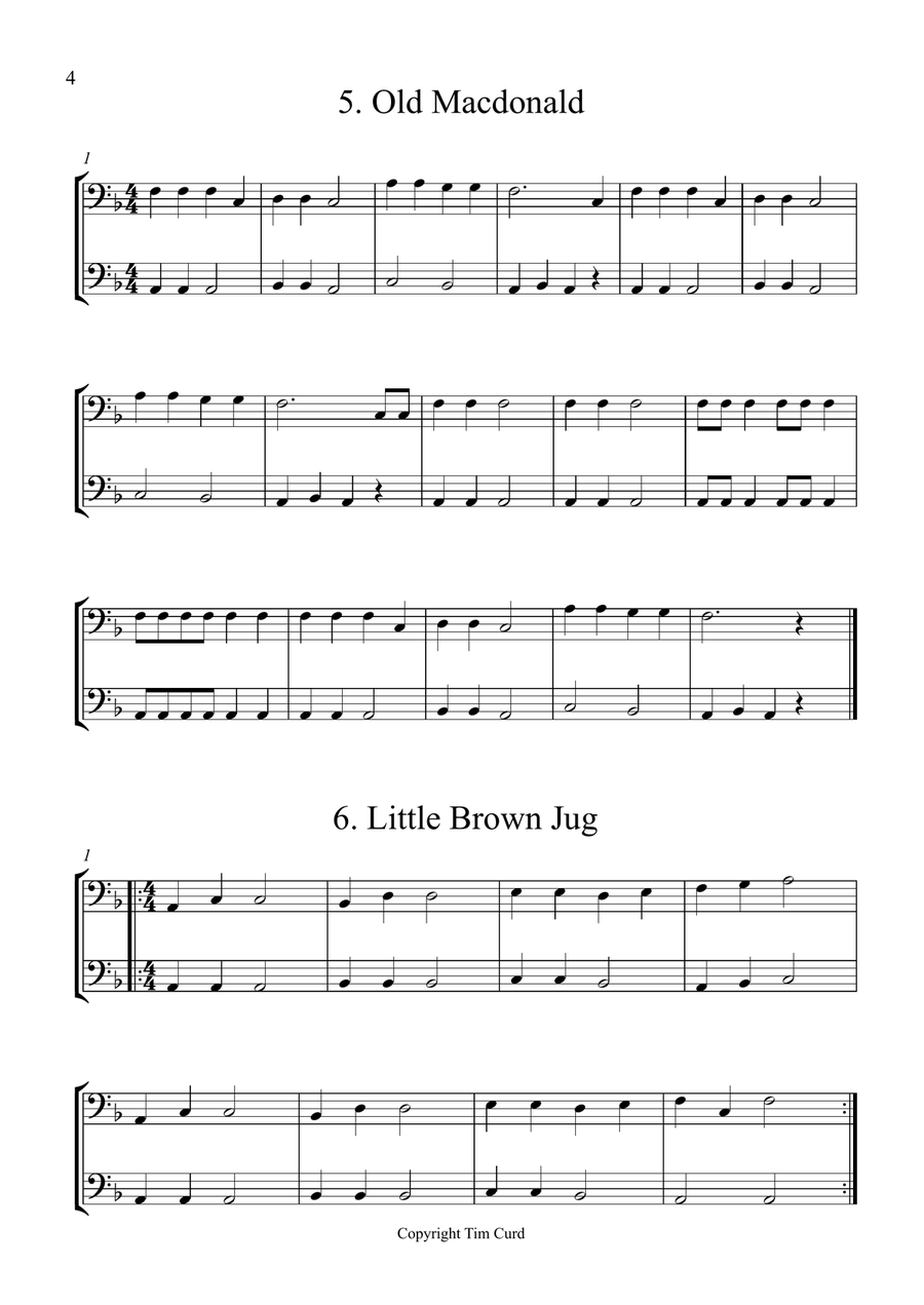14 Easy Duets For Trombone Trombone Duet scores gallery preview page 4