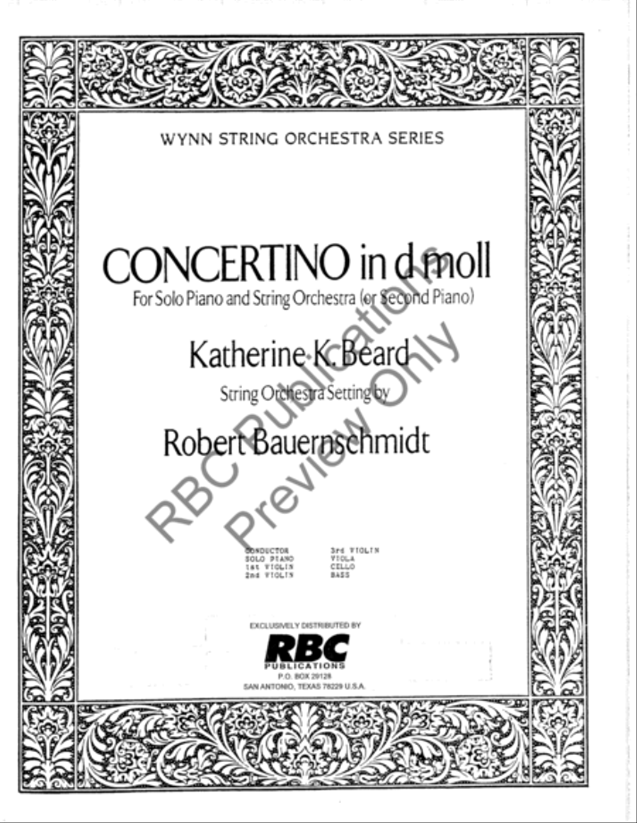 Concertino In D Moll (Score) String Orchestra scores gallery preview page 2