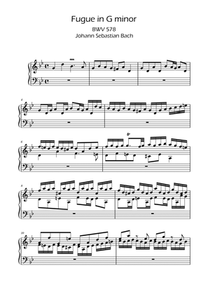 Fugue in G minor BWV 578 - Bach - Piano