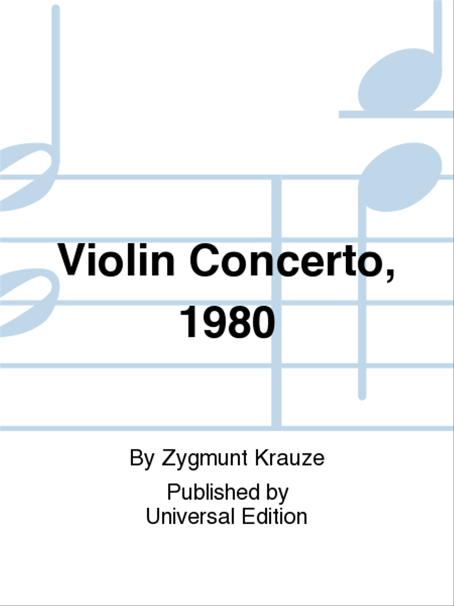 Violin Concerto, 1980 Violin Concerto, 1980 Violin Solo scores gallery preview page 1