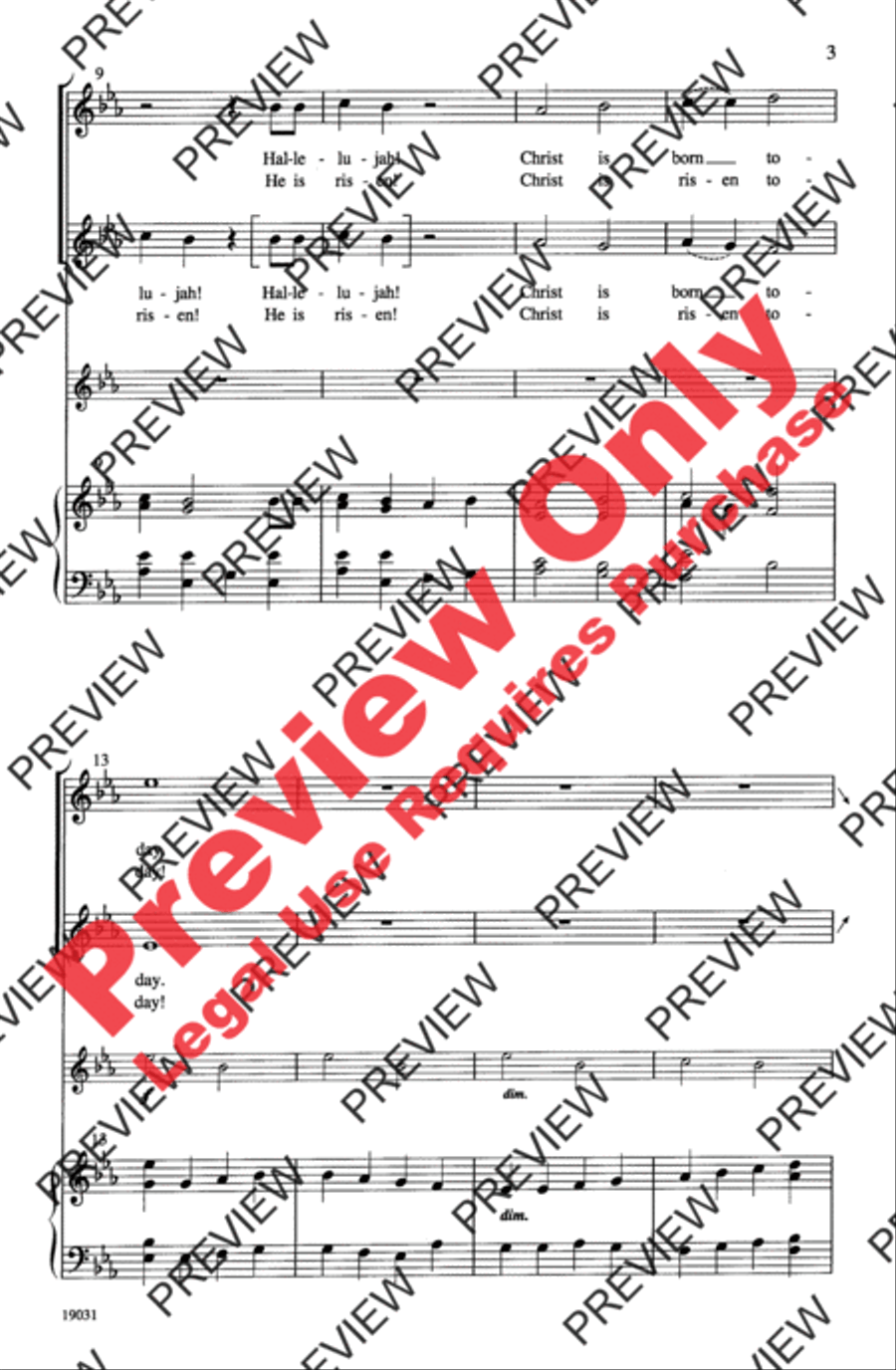Hallelujah! Hallelujah! Unison Choir scores gallery preview page 3