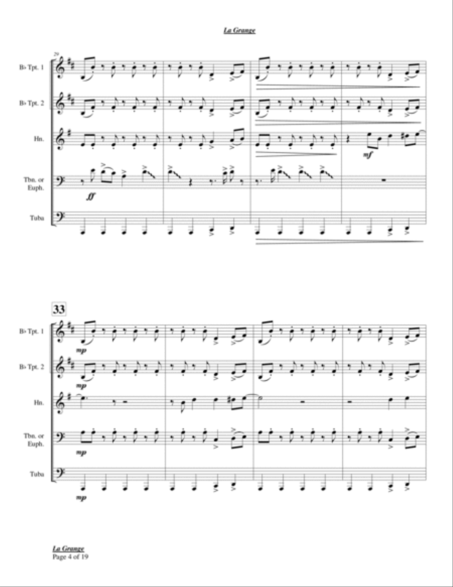 La Grange Brass Ensemble scores gallery preview page 4