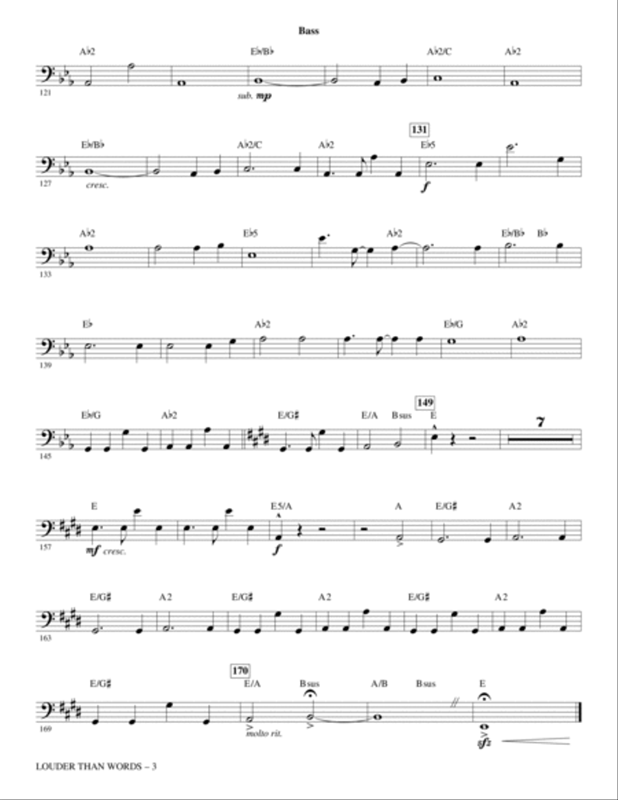 Louder Than Words (from tick, tick... BOOM!) (arr. Mac Huff) - Bass Choir scores gallery preview page 3