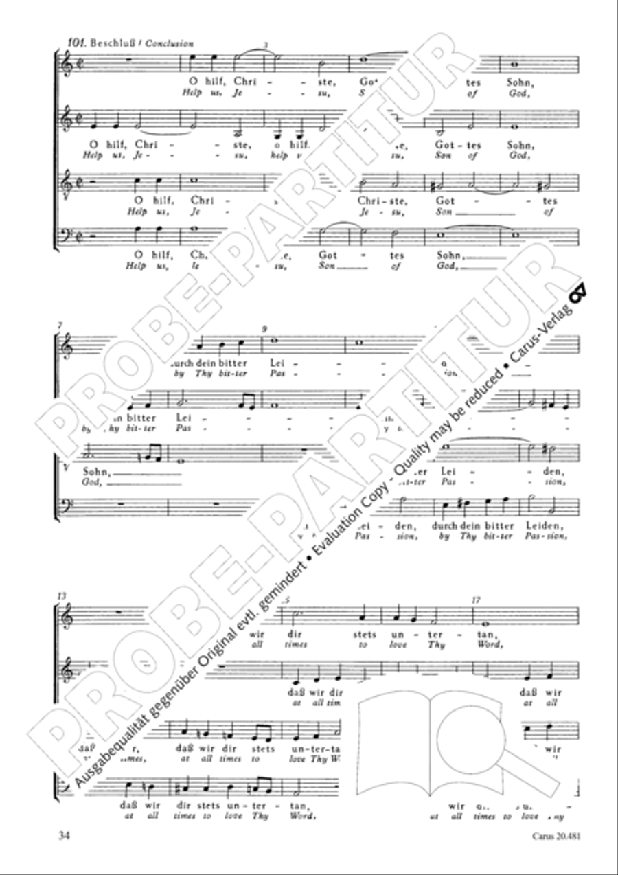 St. John Passion / The Passion of our Lord and Saviour Jesus Christ 4-Part scores gallery preview page 35