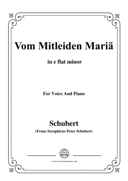 Schubert-Vom Mitleiden Mariä in e flat minor,for voice and piano image number null