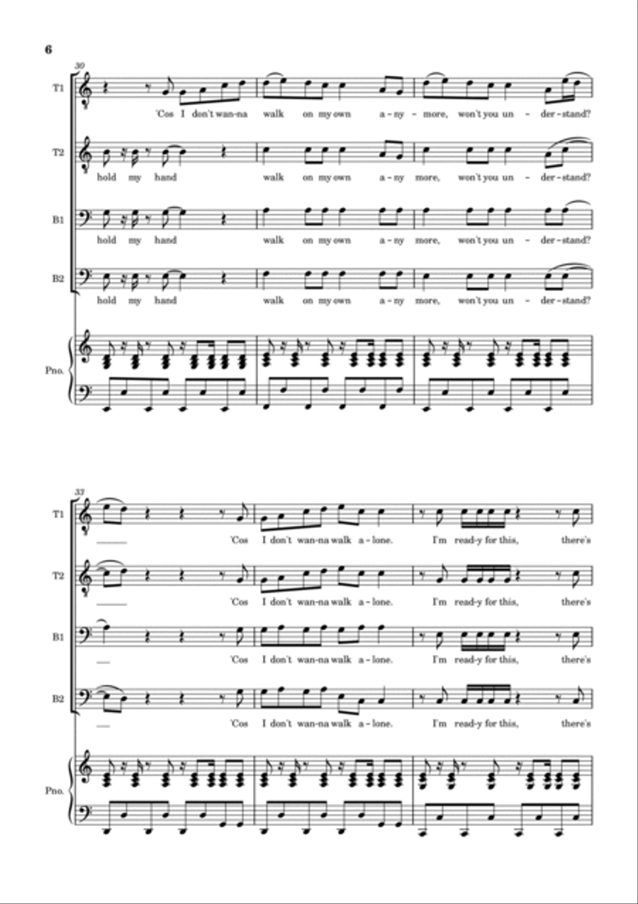 Hold My Hand TTBB scores gallery preview page 6