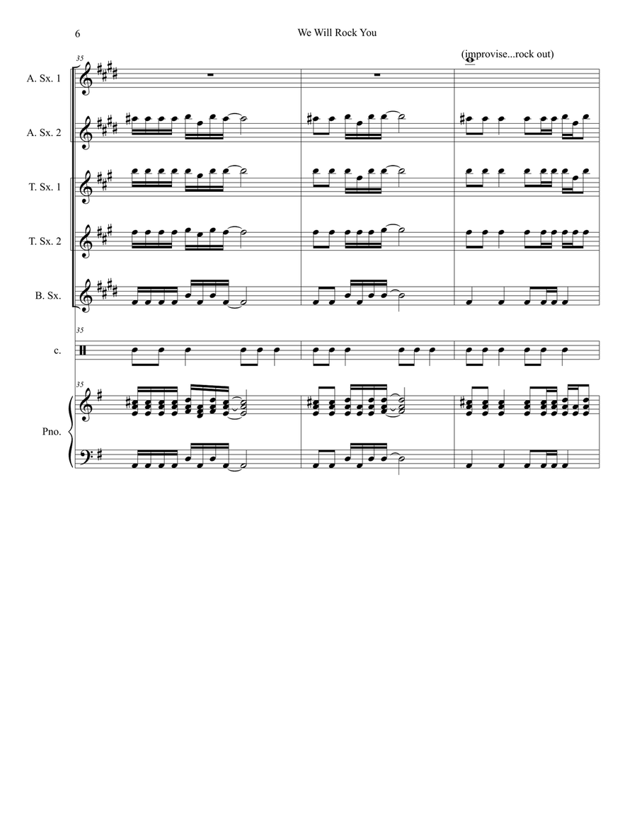 We Will Rock You Woodwind Quintet scores gallery preview page 6