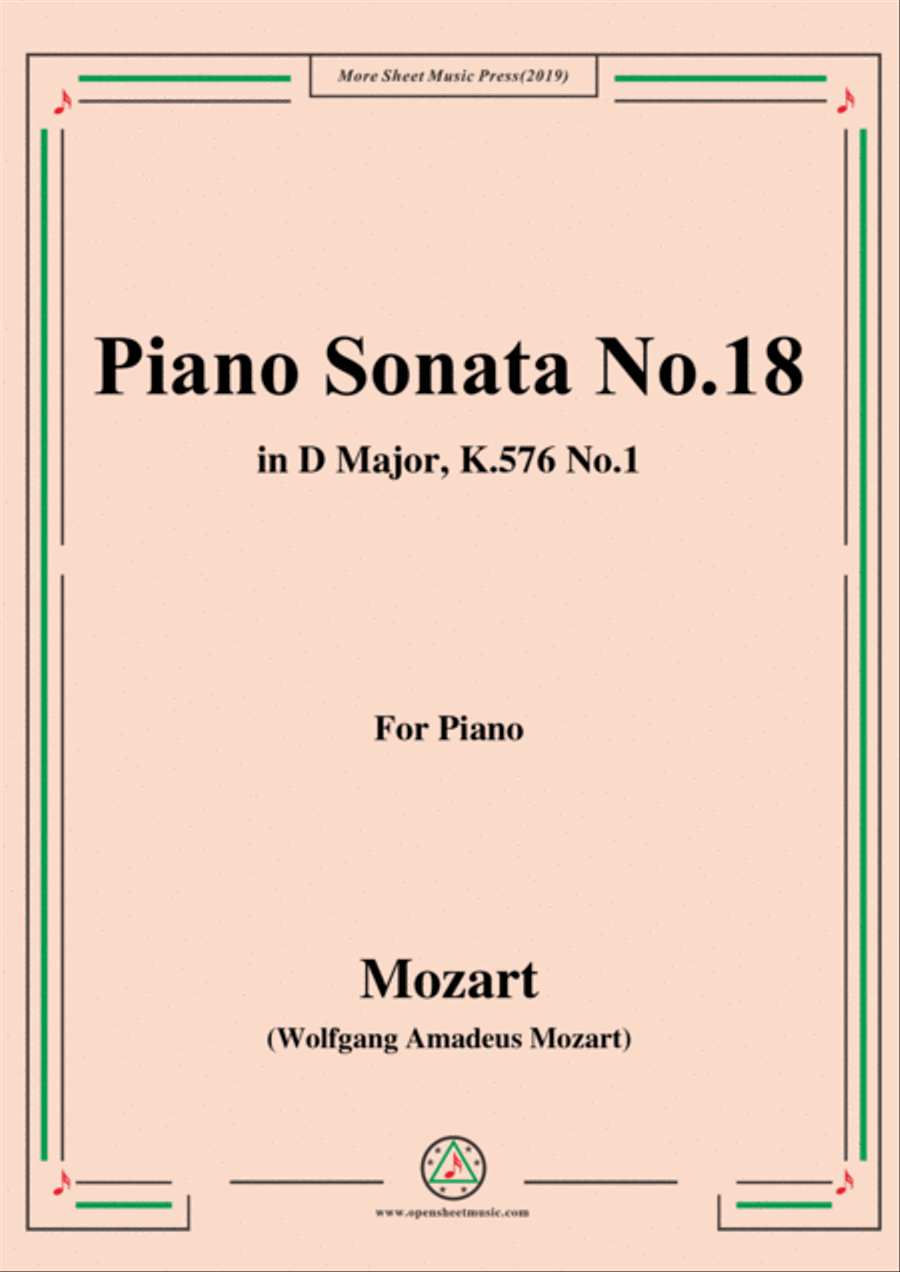 Mozart-Piano Sonata in B flat Major,K.570,No.3 Piano Solo scores gallery preview page 1