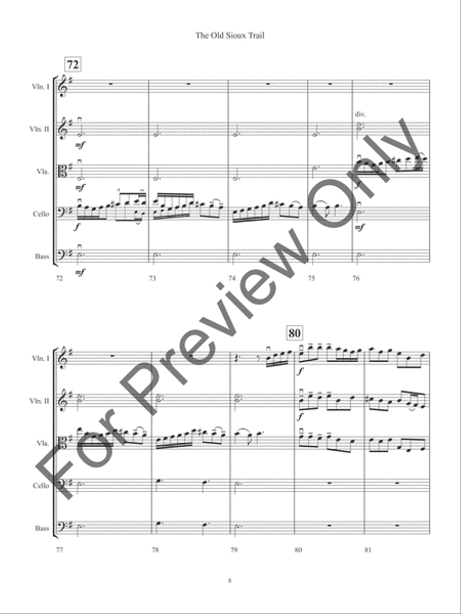 The Old Sioux Trail (Score) String Orchestra scores gallery preview page 11