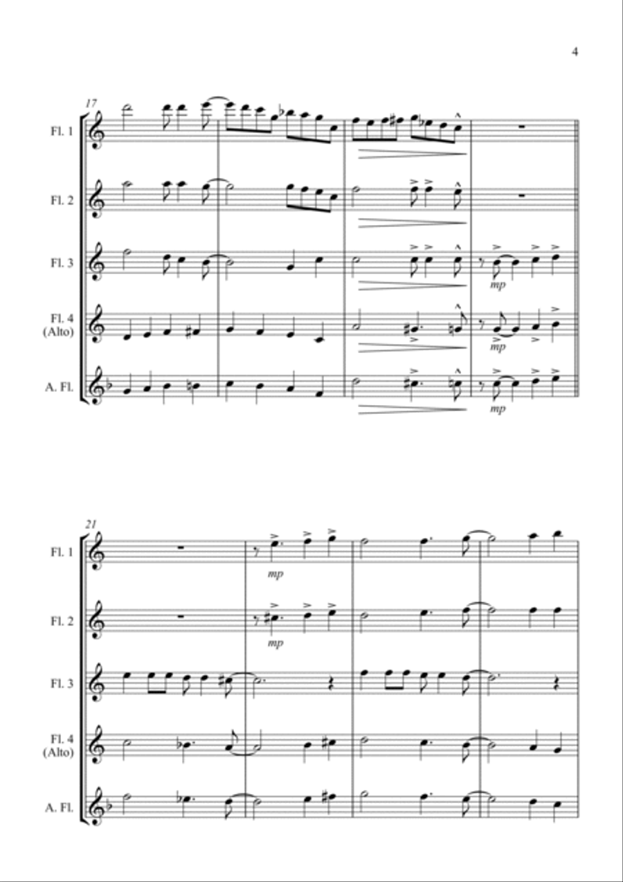 A Shining Light (This Little Light of Mine) - for Flute Quartet Flute Quartet scores gallery preview page 5
