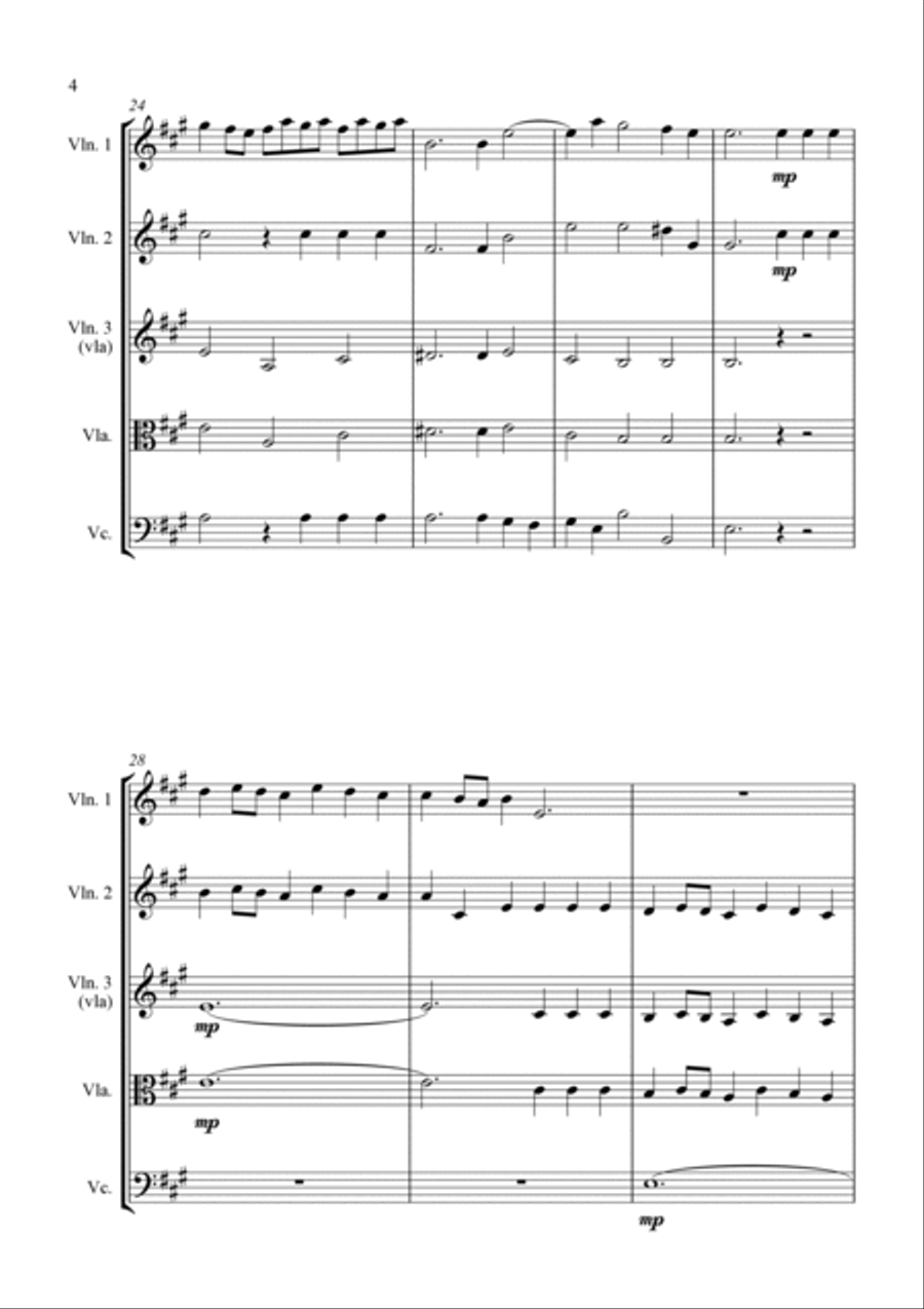 Alla Hornpipe from Handel's Water Music - for String Quartet String Quartet scores gallery preview page 5