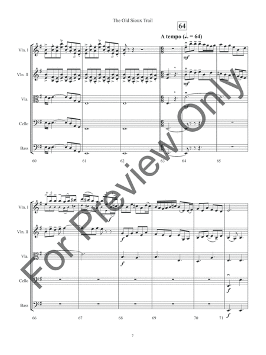 The Old Sioux Trail (Score) String Orchestra scores gallery preview page 10