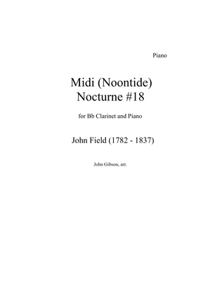 Midi (noontide) by John Field set for Bb clarinet and piano