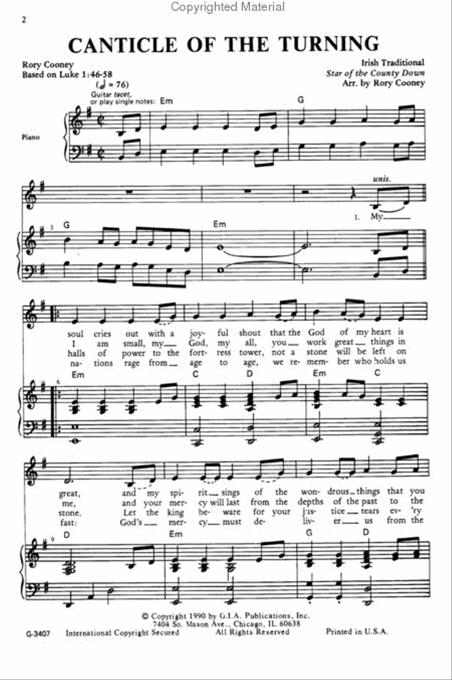 Canticle of the Turning Unison Choir scores gallery preview page 2