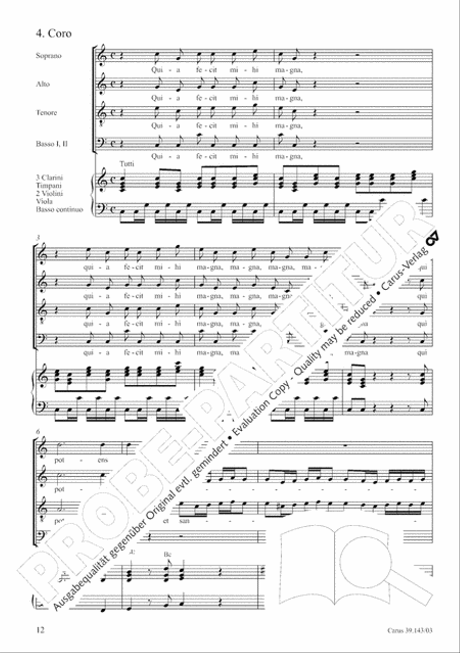 Magnificat in C major 4-Part scores gallery preview page 13