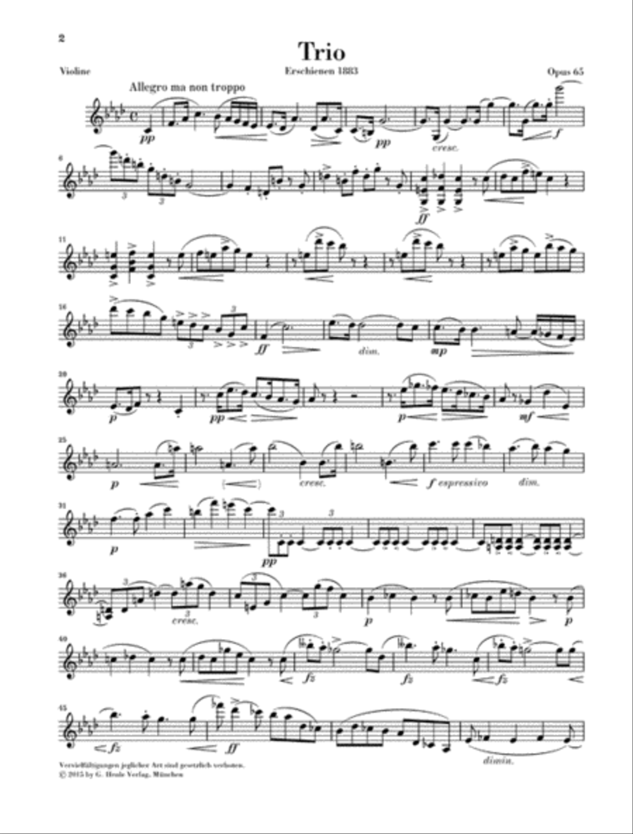 Piano Trio No. 3 in F minor, Op. 65 Piano Trio scores gallery preview page 3