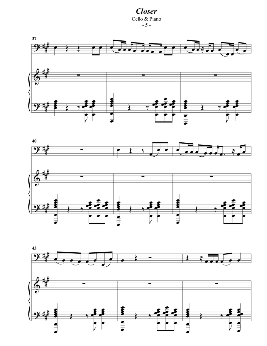 Closer Piano scores gallery preview page 5