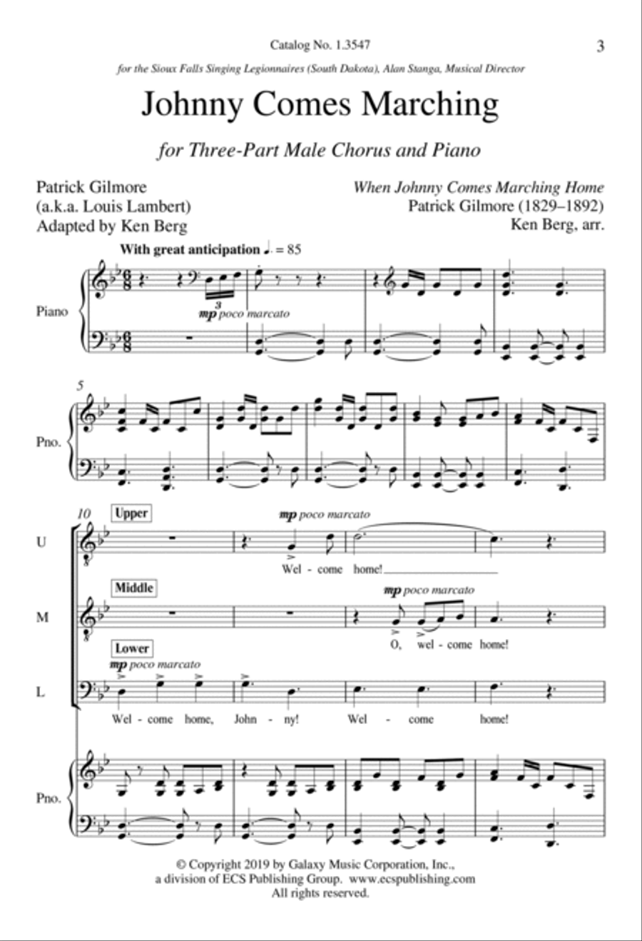 Johnny Comes Marching TTB scores gallery preview page 2