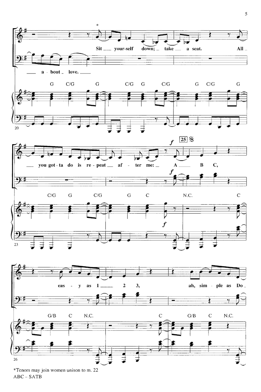 ABC (arr. Roger Emerson) 4-Part scores gallery preview page 3