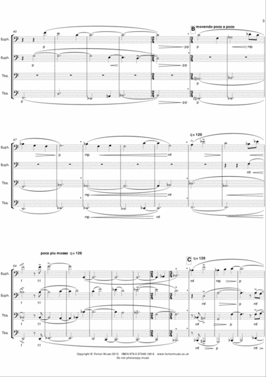 Intrada Tuba Quartet Brass Quartet scores gallery preview page 3