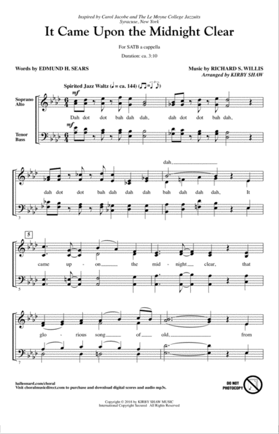 It Came Upon The Midnight Clear 4-Part scores gallery preview page 1