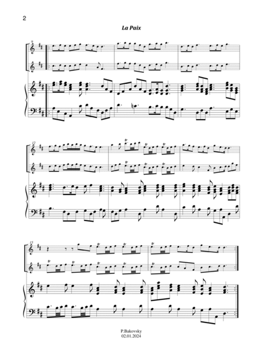 Händel: "La Paix from "Music for the Royal Fireworks" for 2 Flutes or 2 Horns in F and Piano image number null