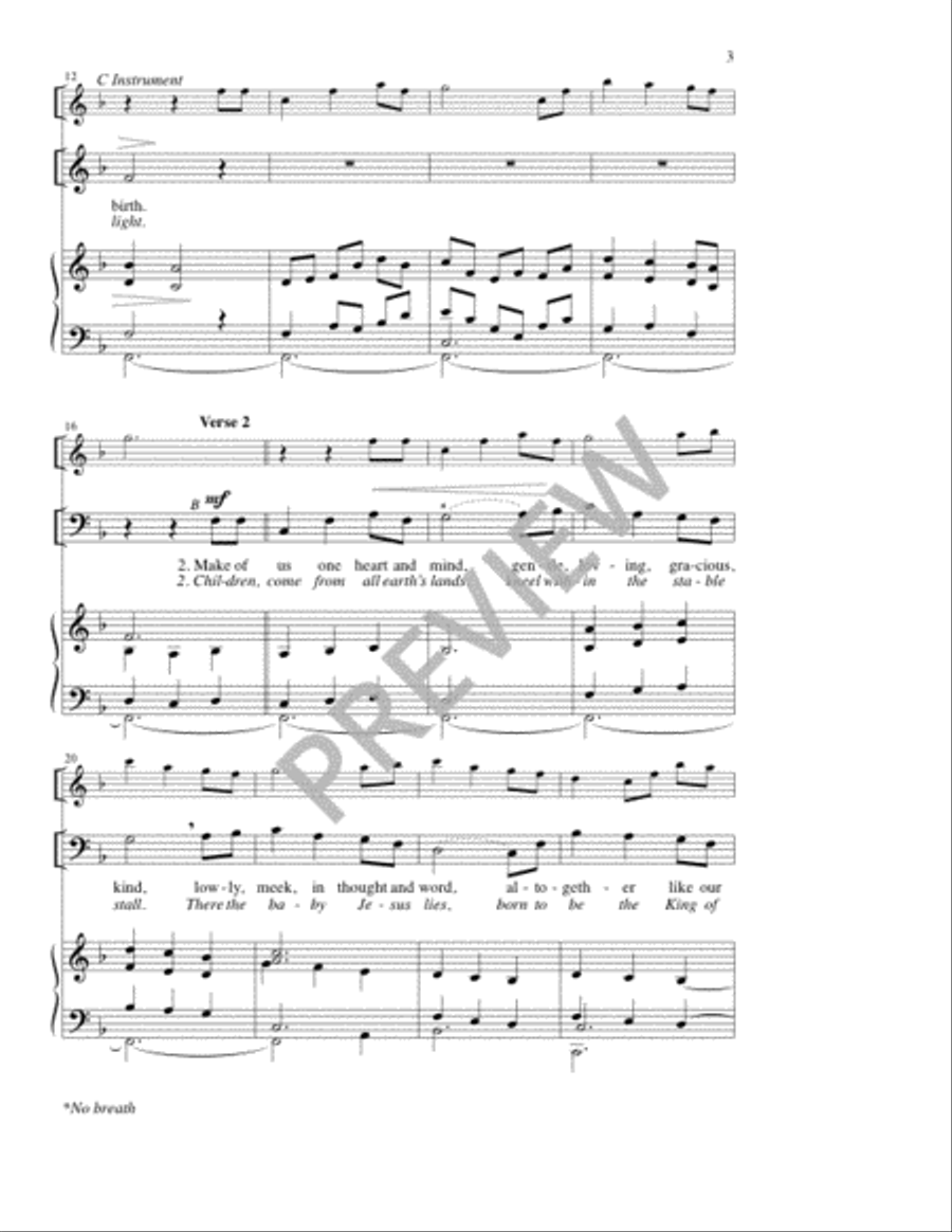 St. John's Carol Anthem 3-Part scores gallery preview page 4