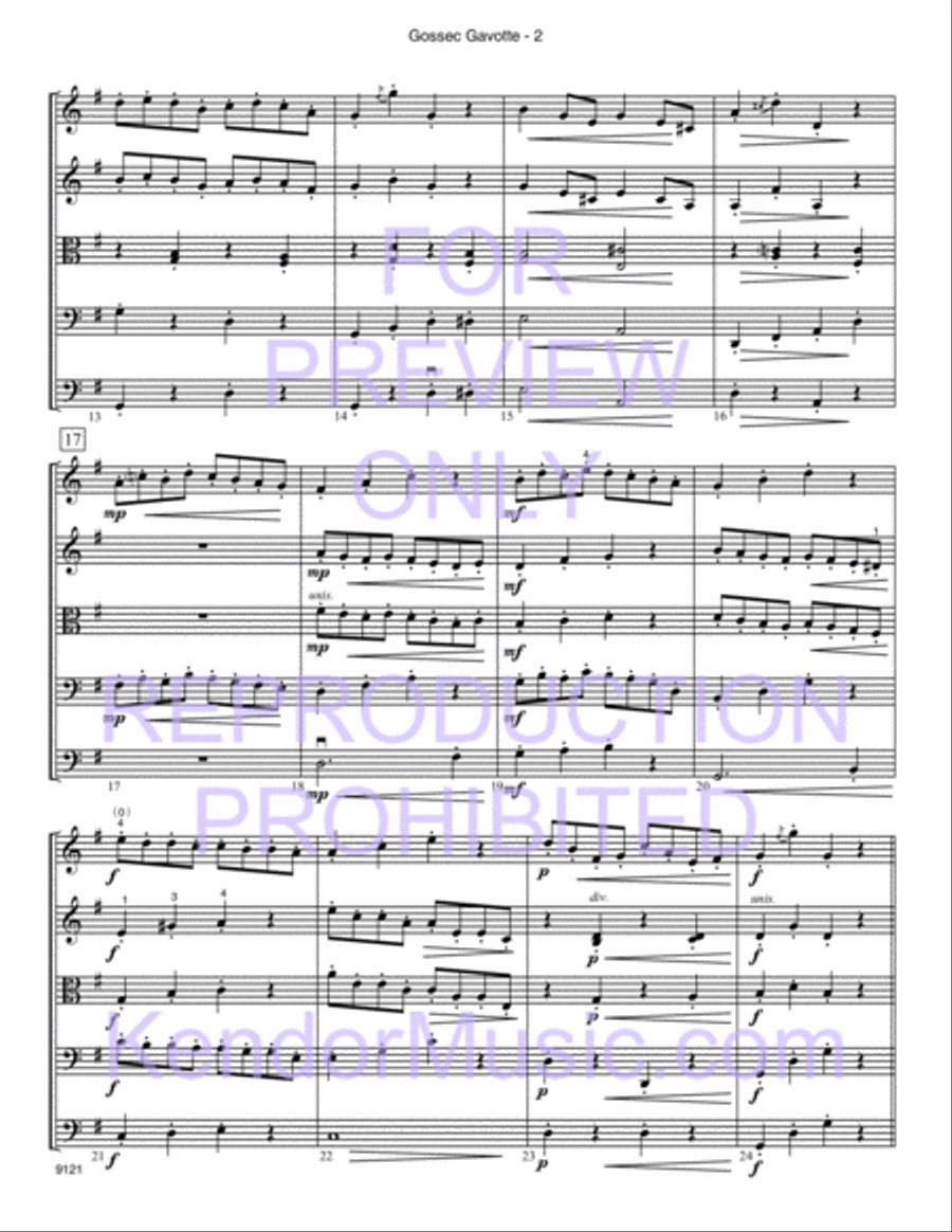 Gossec Gavotte (Score) String Orchestra scores gallery preview page 3