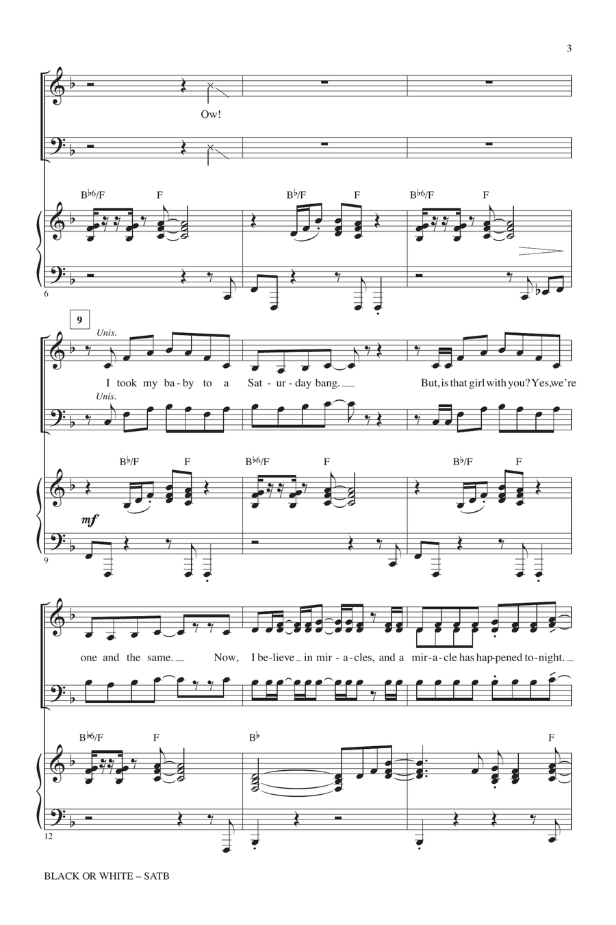 Black Or White (arr. Kirby Shaw) 4-Part scores gallery preview page 2