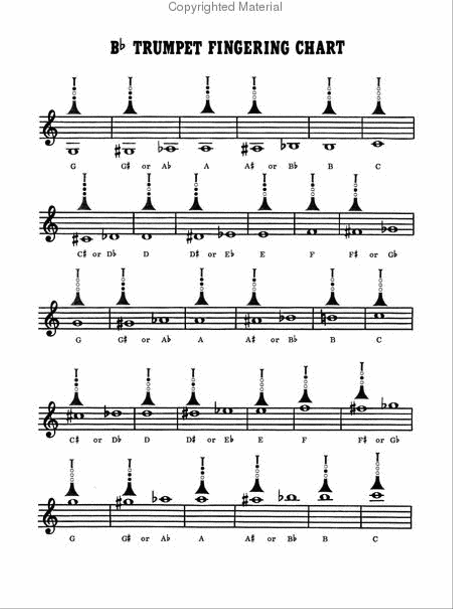 Trumpet Fingering Chart Bugle scores gallery preview page 2