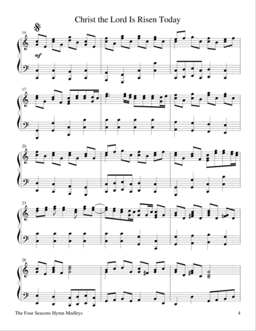 The Four Seasons Hymn Medleys Complete Collection (12 Piano Solos) Piano Solo scores gallery preview page 6