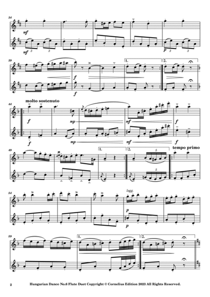 Johannes Brahms Hungarian Dance No, 6 for Flute Duet. Ungarischer Tanz Nr. 6 Woodwind ensemble.