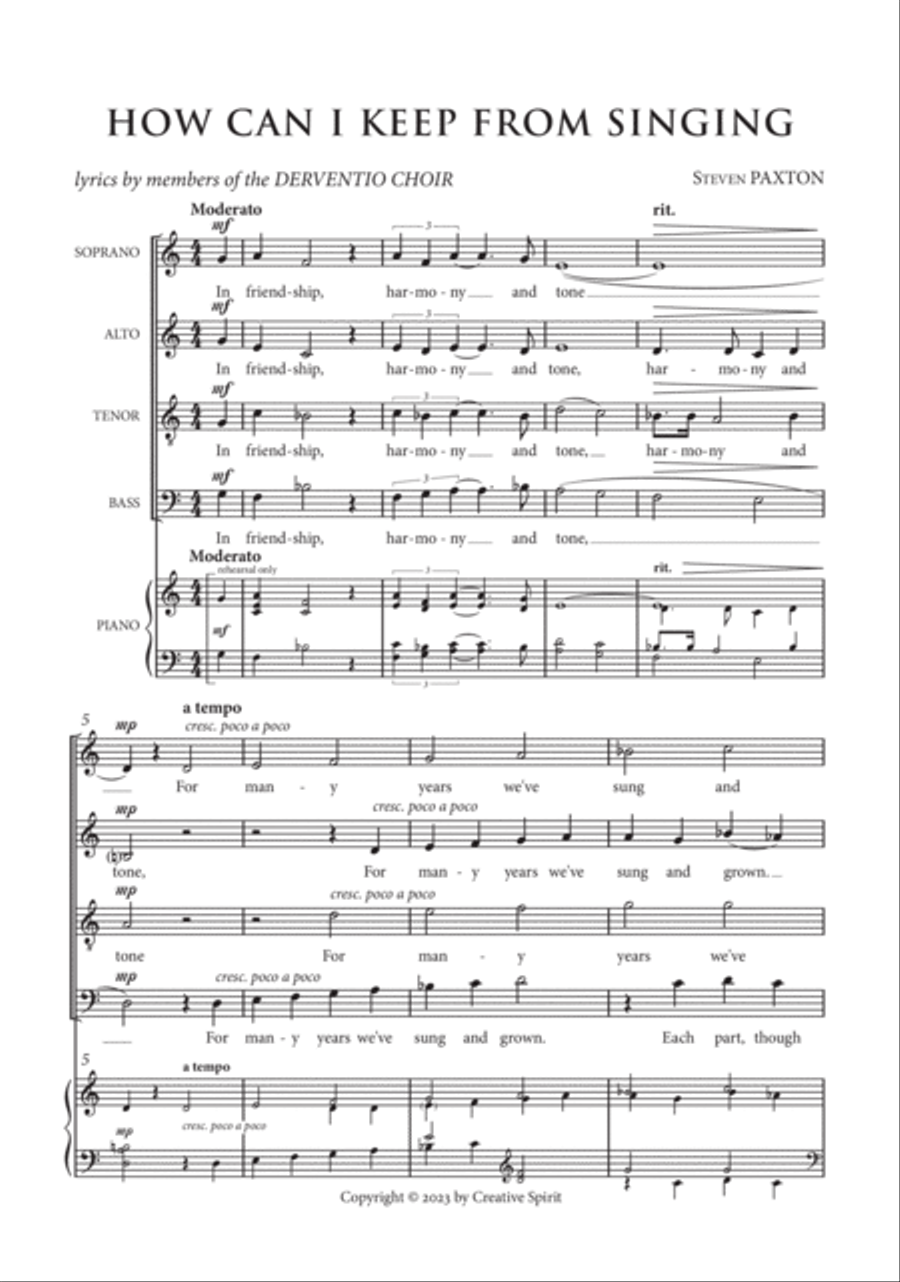 HOW CAN I KEEP FROM SINGING (SATB) 4-Part scores gallery preview page 3