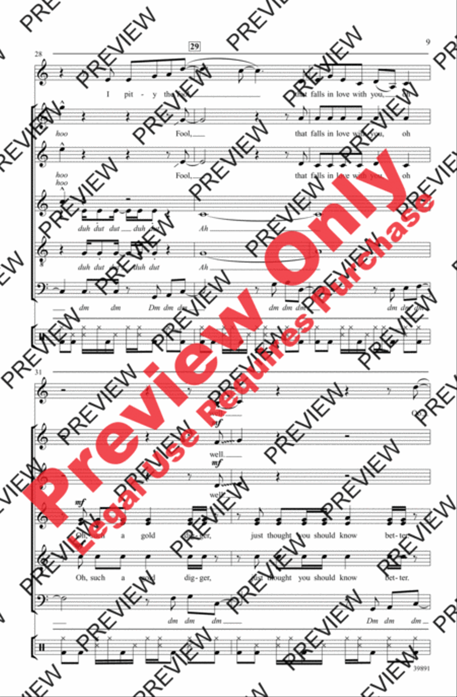 Forget You 4-Part scores gallery preview page 9