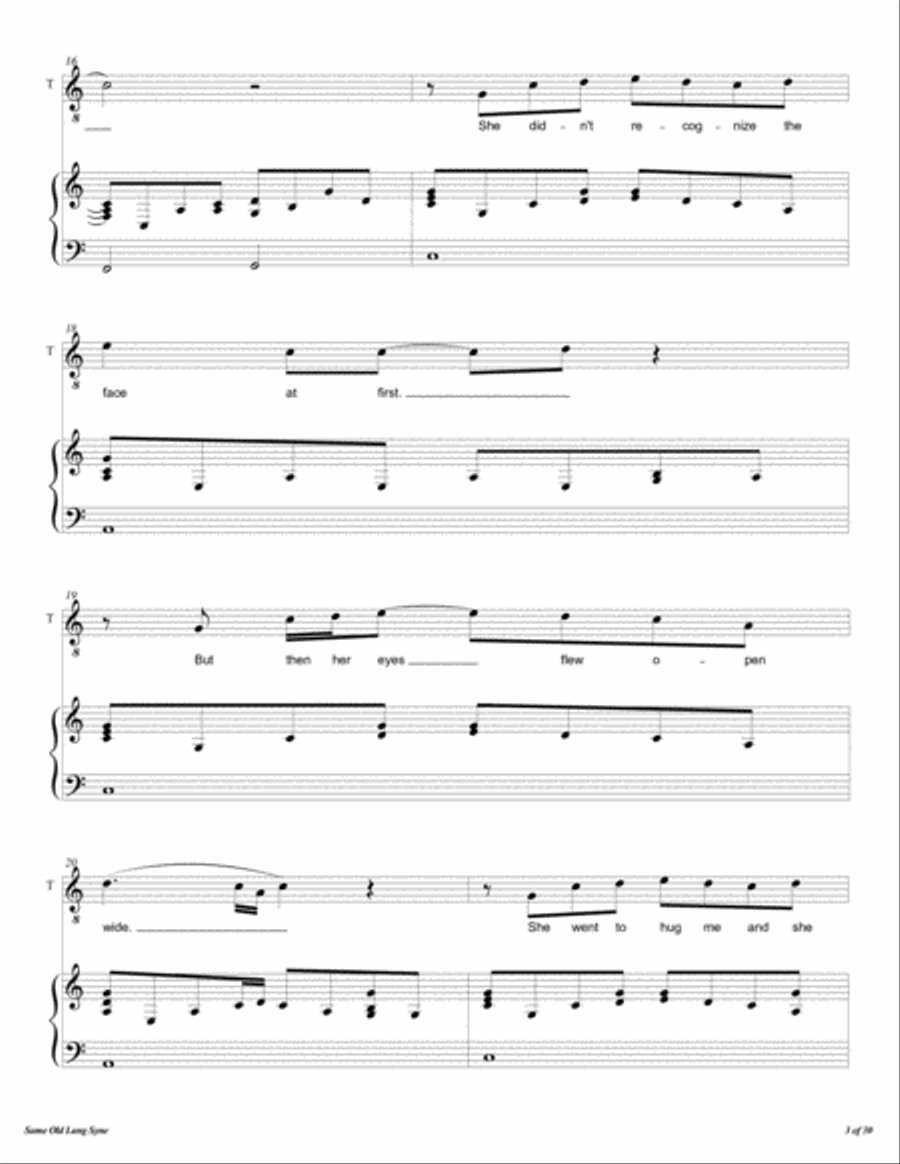 Same Old Lang Syne 4-Part scores gallery preview page 4