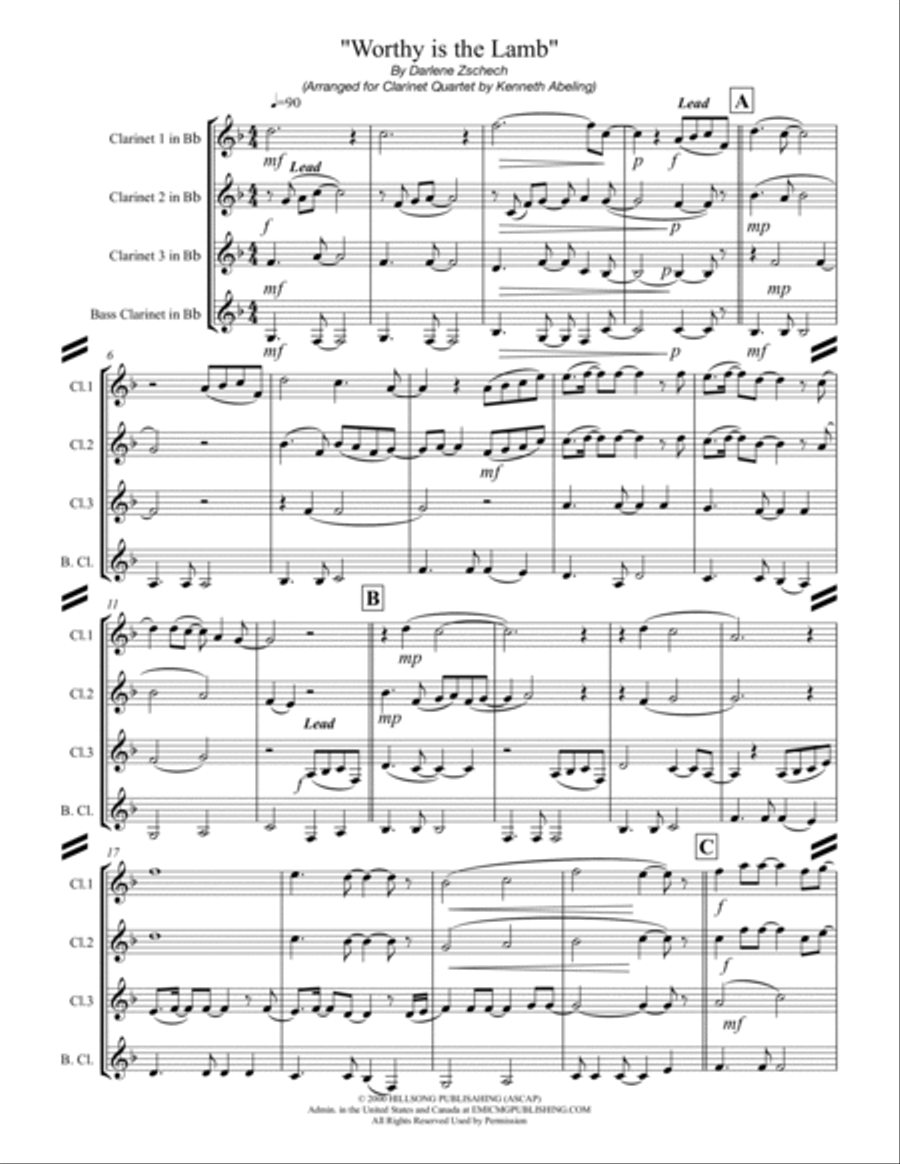 Worthy Is The Lamb Woodwind Ensemble scores gallery preview page 2