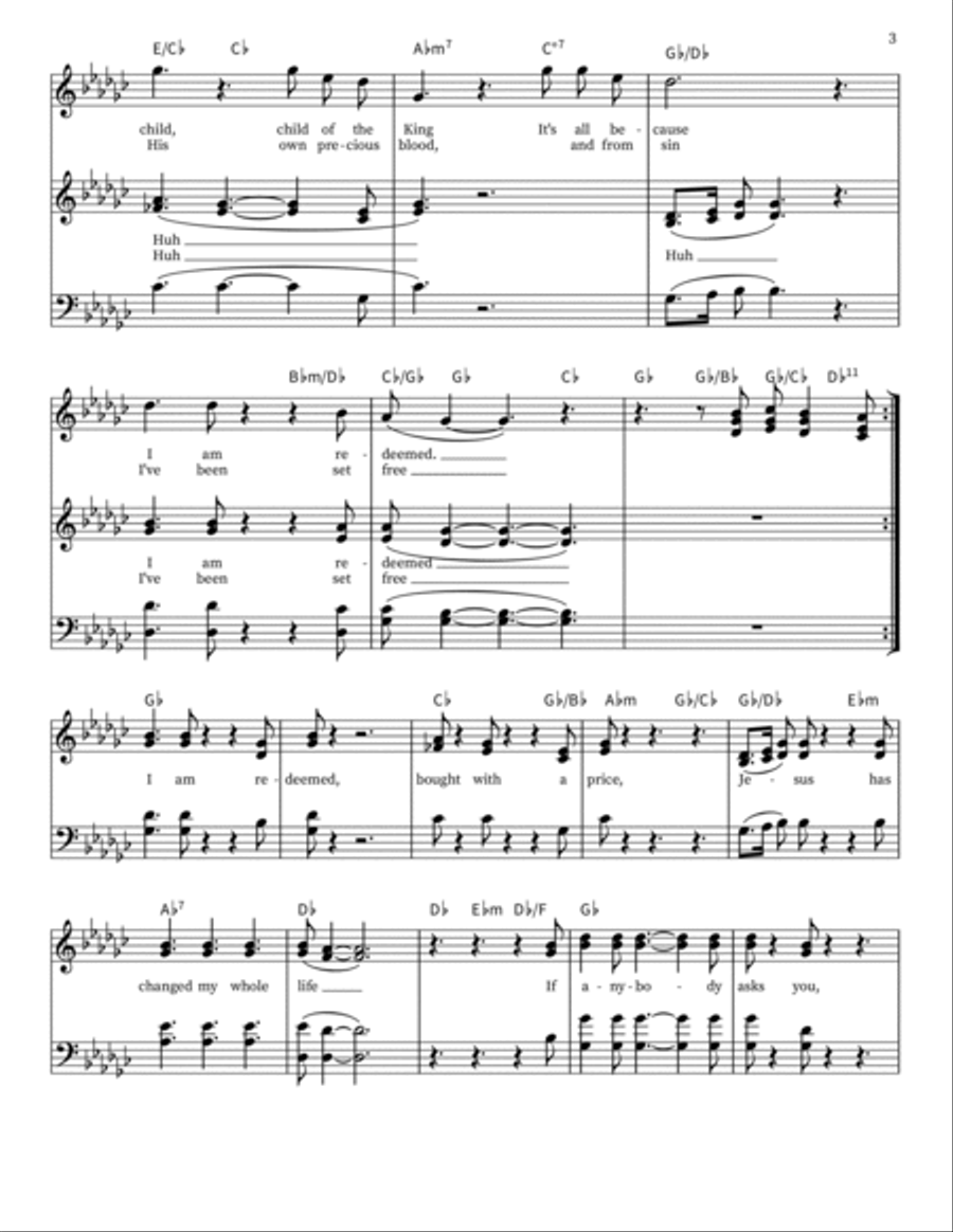 I Am Redeemed 4-Part scores gallery preview page 3
